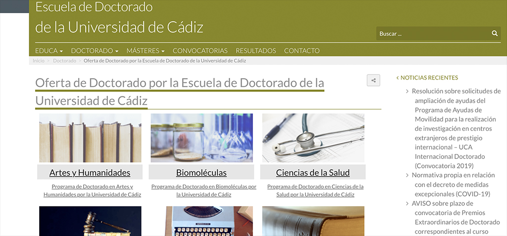 La Universidad de Cádiz celebra su primera defensa de tesis doctoral por videoconferencia