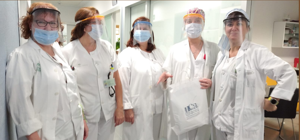 La EPS de Algeciras facilita impresoras 3D, láminas de PVC y bobinas de filamento para 175 pantallas protectoras faciales