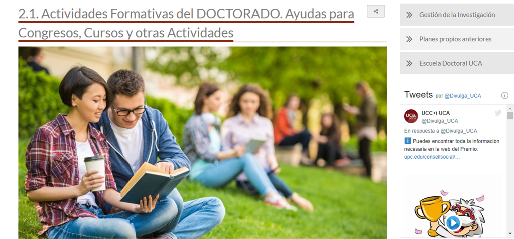 Abierta la convocatoria de ayudas UCA para estudiantes de Grado, Posgrado y Doctorado