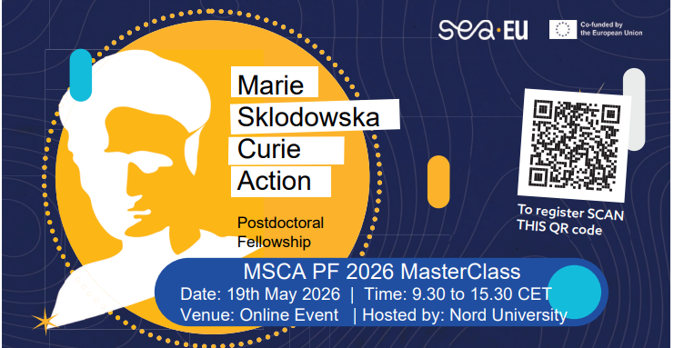 19 de mayo 2026 Masterclass MSCA Postdoctoral Fellowships 2026 (SEA-EU)